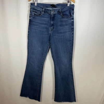 Pantalones de mezclilla MOTHER para mujer 33 The Weekender deshilachados en perfecto estado lavado, acampanados, DEFECTOS Foto 1 de 4