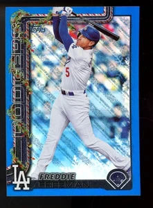 2025 Topps Holiday Freddie Freeman  Blue  Glitter #H 12 Dodgers - Picture 1 of 1