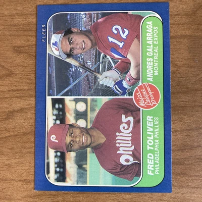 1986 Fleer #647 Fred Toliver / Andres Galarraga (RC) - Image 1 of 2