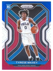 2020-21 Panini Prizm Tyrese Maxey RC #256 Rookie Rosso Bianco Blu Prizm Parallelo - Foto 1 di 2