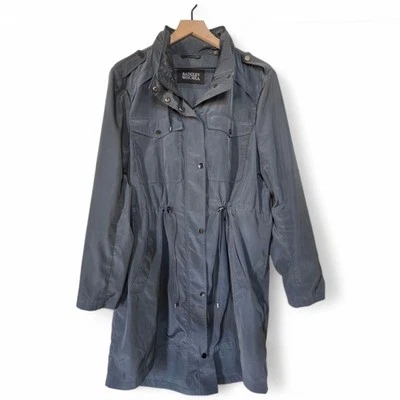 Badgley Mischka Dakota Water-Resistant Anorak Jacket Eden Size Large Dark Gray - Imagem 1 de 4