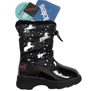 New totes Jalynn Black White Unicorn Winter Boots Toddler Girls Size 6.Quality - Picture 1 of 9