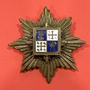 Large Antique Enameled Coat of Arms Star Medal or Pendant - Via Crucis Via Lucia - Picture 1 of 2