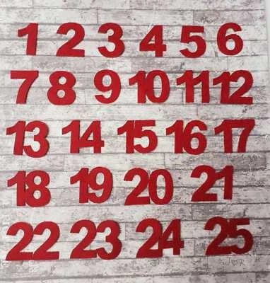 Felt Advent Calendar Numbers Red Self Adhesive Christmas Kit Embellishments UK - Image 1 of 4