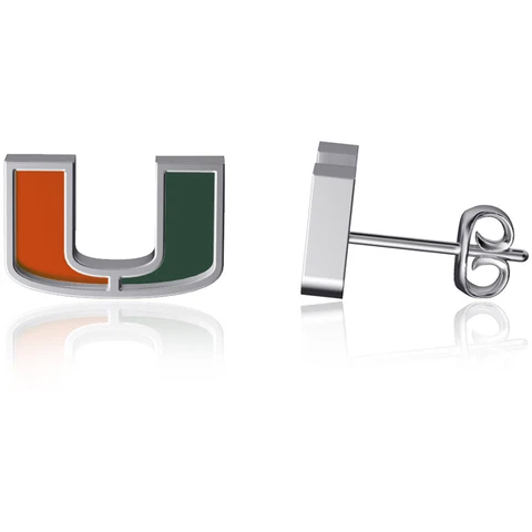 Dayna Designs Miami Hurricanes Enamel Post Earrings Cover