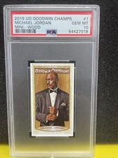 2019 Upper Deck Michael Jordan Goodwin Champions Mini Wood PSA 10 POP 1 GOAT