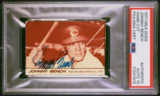 1971 Milk Duds JOHNNY BENCH Signed Baseball Card PSA/DNA Auto Grade 10 Reds HOF