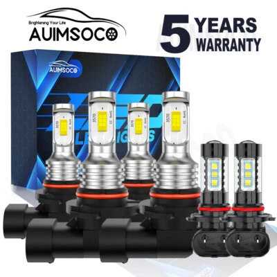 For Chevy Silverado 1500 2500HD 2003-2005 2006 LED Headlight Fog Light Bulbs Kit - Image 1 of 4