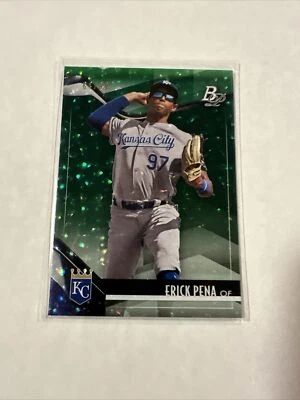 2021 Bowman Platinum Erick Peña Green Ice Foil 64/99 Top Prospect Royals - Image 1 of 4