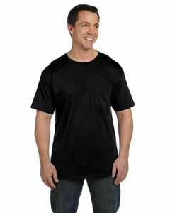 Hanes Mens Beefy-T T-Shirt with Pocket 6.1 oz 100% Cotton Tee 5190 S-3XL - Picture 1 of 69