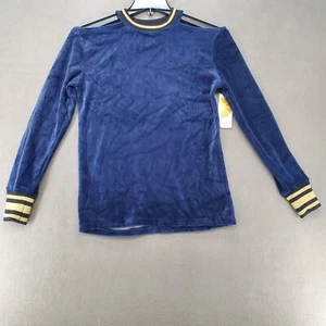 C&C California Womens Cold Shoulder Velour Top Size Medium Blue - Picture 1 of 18