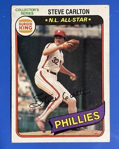 1980 Topps Burger King - Pitch, Hit & Run #2 Steve Carlton, Phillies, HOF