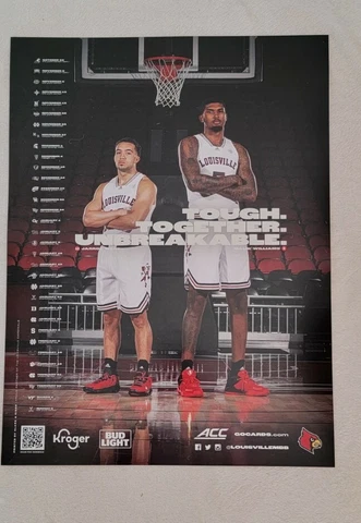 1 LOUISVILLE CARDINALS UOFL 2021-22 NCAA BASKETBALL KROGER POSTER / SCHEDULE Cover
