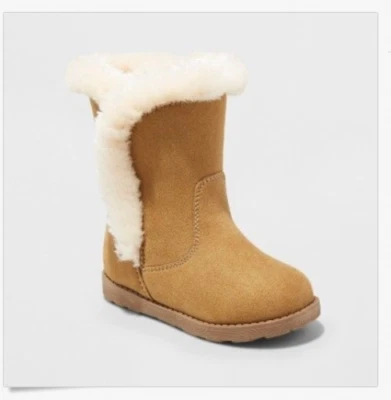 Cat & Jack Toddler Girls' Katrina Fleece Cozy Fashion Boots - Tan - Image 1 of 4