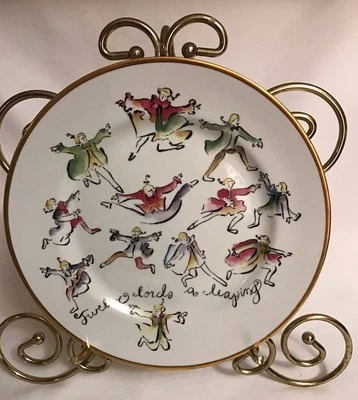 Rosanna 12 Days of Christmas 12 Twelve Lorda a Leaping Salad Dessert Plate Italy Foto 1 de 4