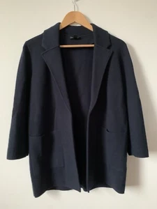 J Crew Sweater Blazer S Merino Wool Cotton Navy Classic Academia Preppy Coastal - Picture 1 of 13