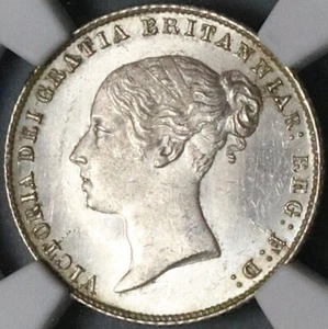 1858 NGC MS 64 Victoria 6 Pence Great Britain Rare Silver Coin (23042401C) - Picture 1 of 6