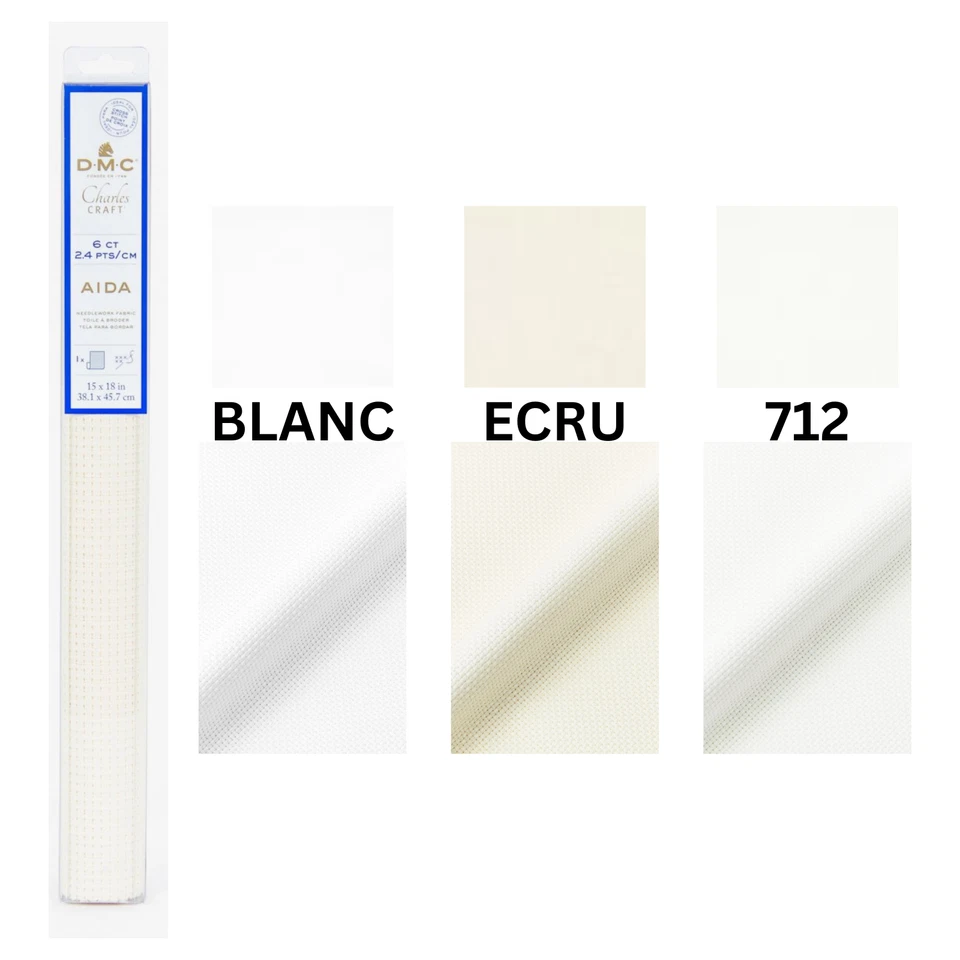 DMC Charlescraft Couture Tissu Pré-coupé Aida 100% Coton Point de Croix Matériel - Photo 1/4