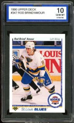 Rod Brind'Amour Rookie Card 1990-91 Upper Deck #347 ISA 10 GEM MINT - Image 1 of 2