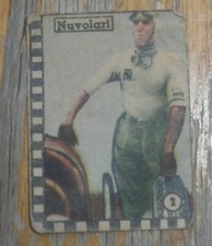 TAZIO NUVOLARI FIGURINA CARD CICOGNA 1947 AUTOMOBILISMO CAR RAGING