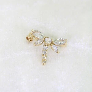 Brosche 9 kt Gold Aquamarin Libelle - Bild 1 von 3