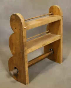 VTG Farm House Paper Towel Holder 2 Shelfs Hand Crafted Solid Wood Wall Hanging - Picture 1 of 12