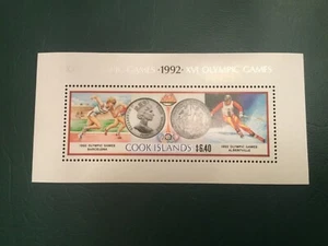 ICOLLECTZONE Cook Islands 1047 1992 Olympic Sheet XF NH - Picture 1 of 1