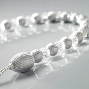 MAPLE TEXTILES CRYSTAL GEMS SILVER GREY SILK BEADED CURTAIN TIEBACK £6.99 EACH - Picture 1 of 1