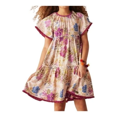 Matilda Jane Enchanted Garden Bird of Paradise Girls Floral Dress Tiered Size 4 - Image 1 of 4
