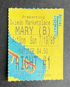 Boleto de la película Farrelly Brothers There's Something About Mary 1998 19/07/98 - Imagen 1 de 1