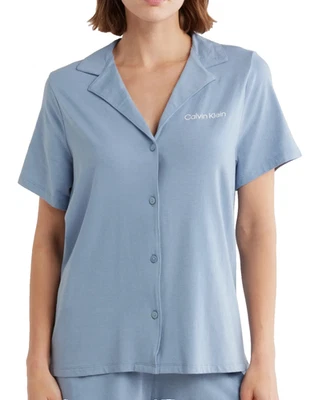 Pijama Top Para Mujer Calvin Klein Cuello Muesca Abotonado Prendas para Dormir Talla L Azul Foto 1 de 4