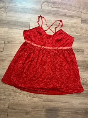 Camisón Cacique Talla Grande Rojo y Naranja Encaje 26/28 Foto 1 de 4