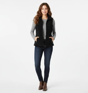 Calvin Klein Fleeceweste schwarz Damen M - Full Zip Taschen - Athleisure Layer - Bild 1 von 20