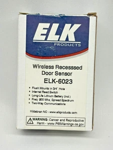 ELK-6023 Wireless Recessed Door Sensor, White, Smart Home, Security, New in Box - Picture 1 of 3