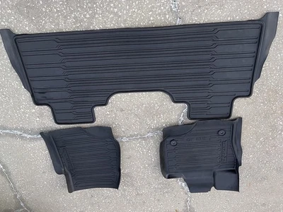 OEM 21-24 Ford F150 RAPTOR CREW CAB All Weather Tray Floor Mats w/ Logo - Image 1 of 4