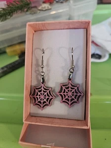 Halloween Wood Handmade Earrings With Gift Box - Picture 1 of 4