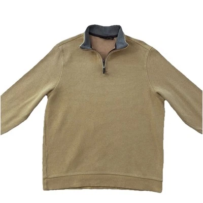 Suéter Pullover Para Hombre Cuarto Cremallera Grande Oro Amarillo Foto 1 de 4