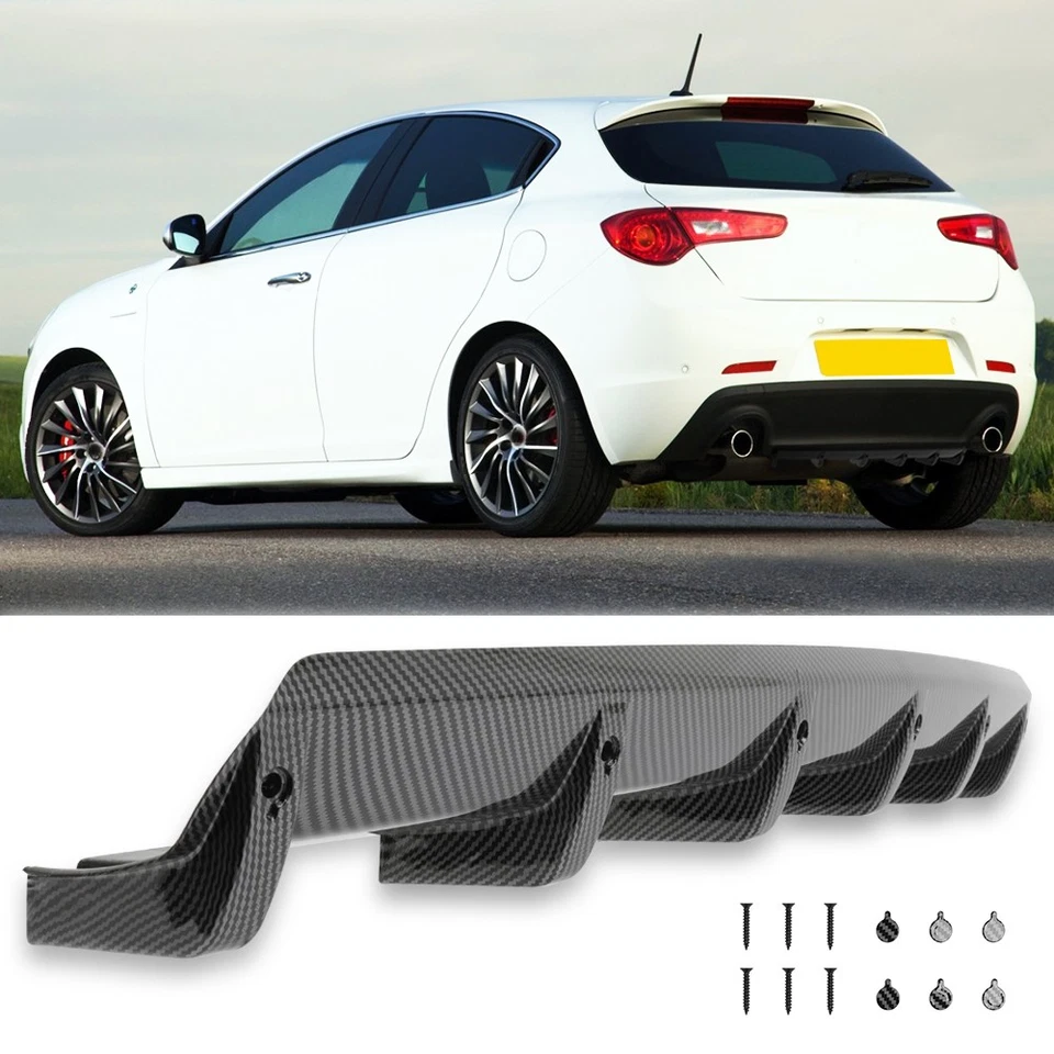 For Alfa Romeo Giulietta Rear Diffuser Bumper Lip Splitter Spoiler Carbon Fiber — 第 1/4 张图片
