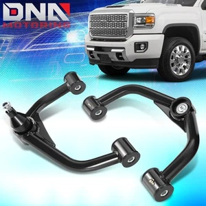 For 2011-2019 Chevy Silverado GMC Sierra 2-4 Lift Black Front Upper Control Arms - Picture 1 of 5