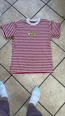 Camisa obey Logo Bordado Rayas Rojas Damas/Unisex Skateboarding Foto 1 de 4