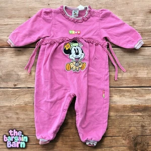 Bebé Mickey & Co Vintage Disney Minnie Mouse Rosa Infantil Mameluco Conjunto (24M) - Imagen 1 de 4