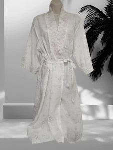 Vestido Littlewoods Vintage Años 80 Seersucker Blanco Rosa Rosas Talla 18 - Imagen 1 de 8