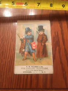 Rare 1880s Syracuse NY A.W. Palmer Clothiers Trade Card - Picture 1 of 2