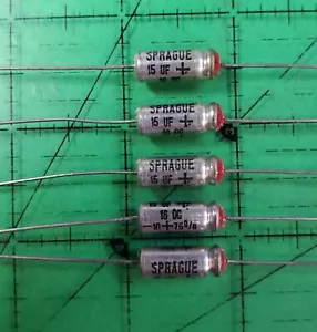 Capacitors Electrolytic Leaded 30D156G016BB5A Sprague 15uf 16v Axial 105'c 5pcs - Picture 1 of 2