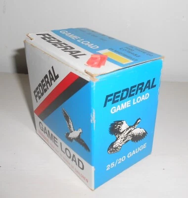 Vintage Federal Game Load 25/20 Gauge Empty Box RARE - Image 1 of 4