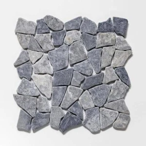 TILE CONNECTION Mosaic Tile 11" Textured Marble Grey/Tumbled (9.28-Sq-Ft/Case) - Picture 1 of 8