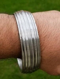 Sarbloh kara smooth flat kada sikh singh kaur punjabi khalsa iron bangle gift i3 - Picture 1 of 10