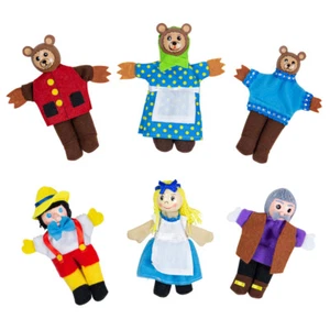Juego de marionetas de dedo de tela Bigjigs Toys Ricitos de oro - Imagen 1 de 1