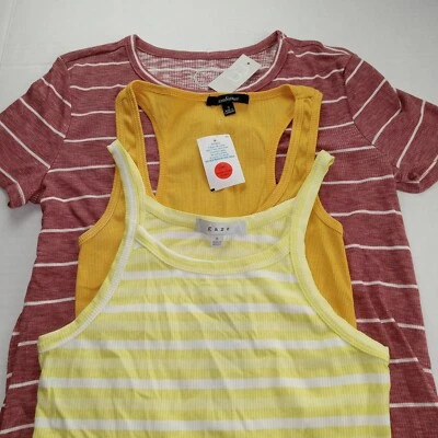 Maurices Ambiance Gaze ребристые трикотажные топы комплект женский размер маленький желтый - Изображение 1 из 4