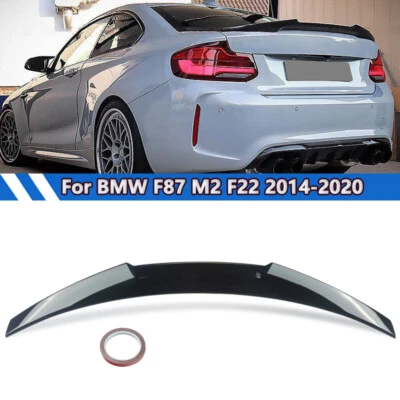 For BMW F87 M2 F22 M240i 2014-2020 Gloss Black Highkick Rear Trunk Spoiler Wing Foto 1 de 4